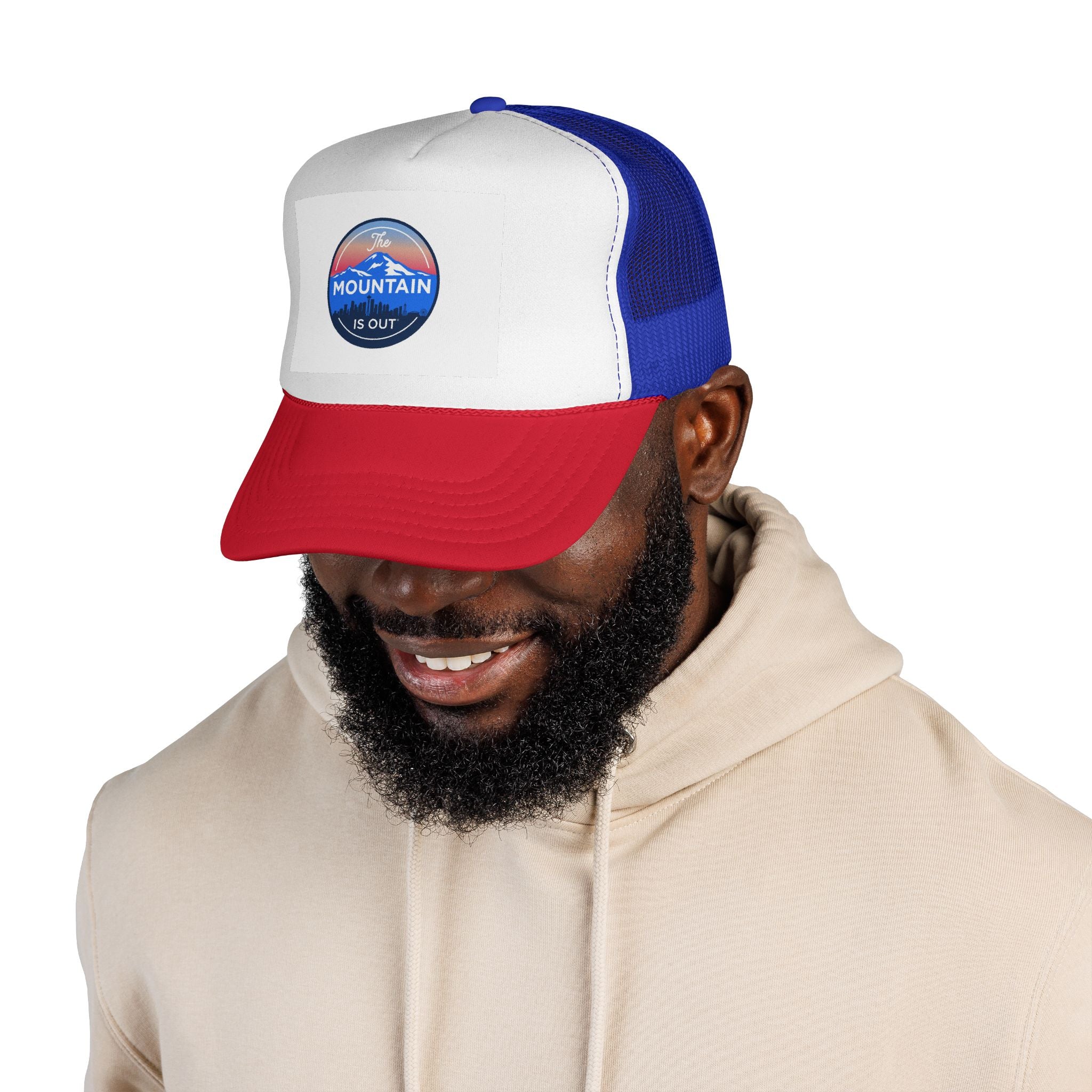 Trucker Cap — 'The Mountain Is Out' Outdoor Patch Hat