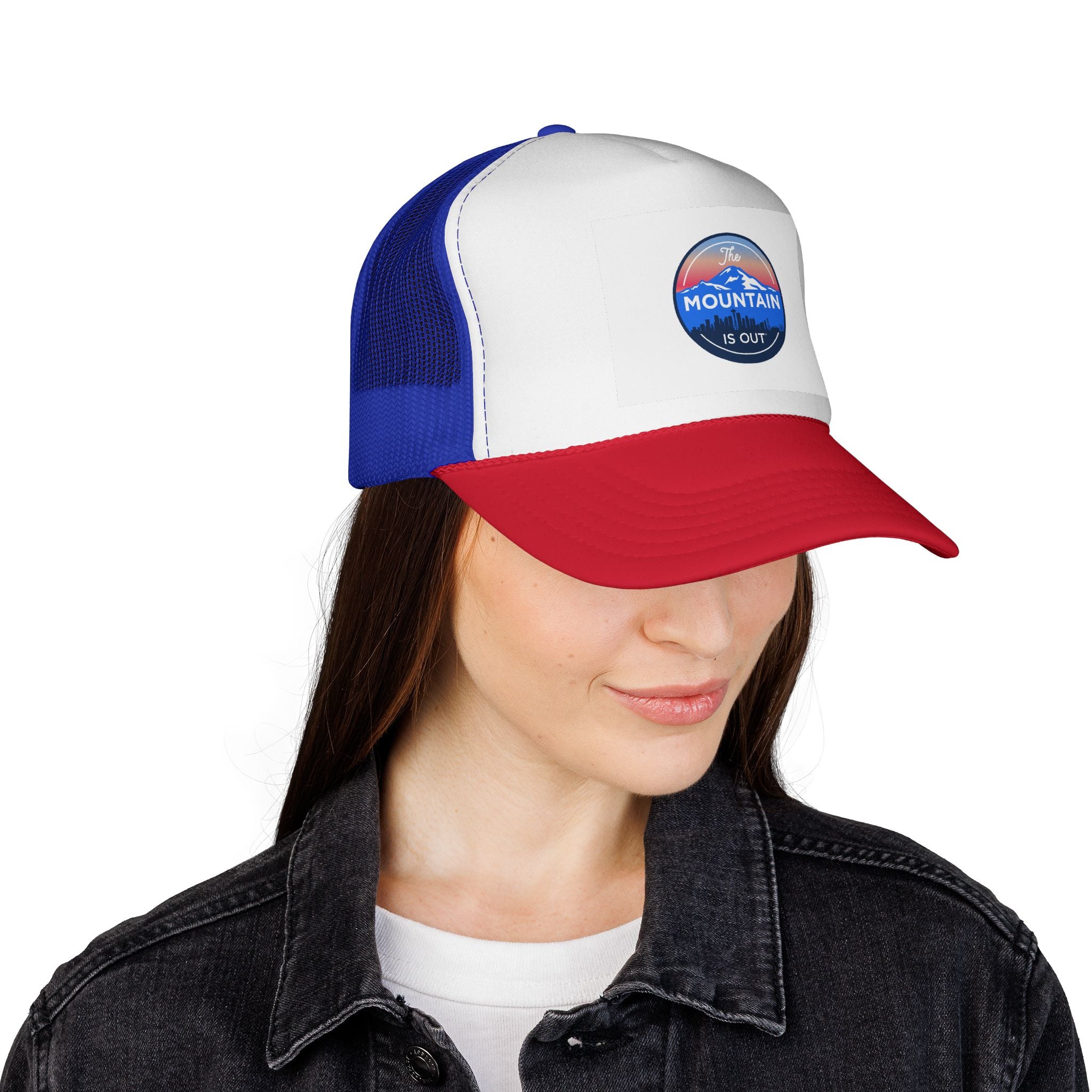 Trucker Cap — 'The Mountain Is Out' Outdoor Patch Hat